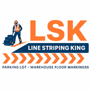 Line striping for parking lots and warehouses in Calgary.