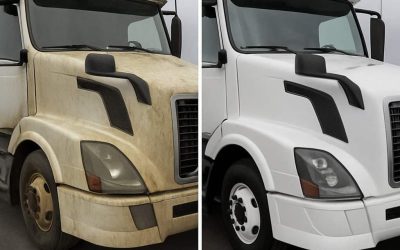 High-quality line striping services for trucks, restoring a clean, professional look.